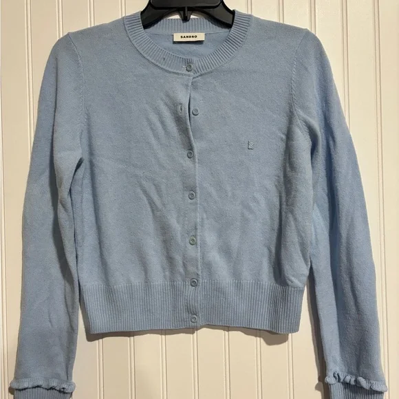 Sandro Light Blue Cardigan Sweater - Picture 4 of 6
